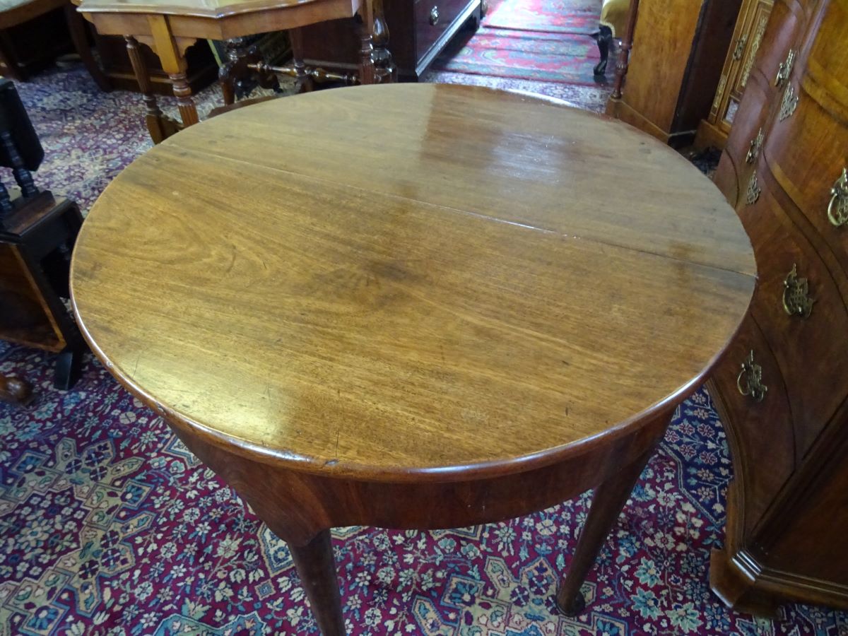 George 11 mahogany D-shaped side table